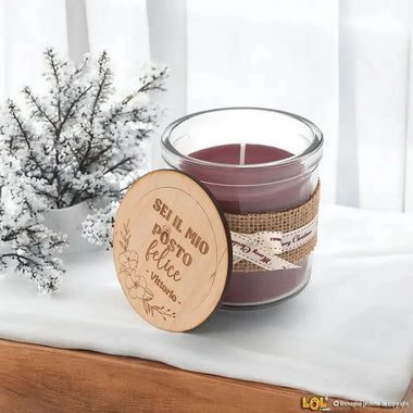 Candela ai Frutti Di Bosco con Tappo in Legno e Nome Personalizzato Candela Personalizzata