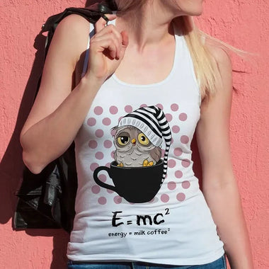 Canotta Donna Divertente Einstein caffè e latte canotta donna