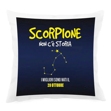 Cuscino Personalizzato Segno Zodiacale Scorpione con Fondo Stellato Cuscino personalizzato