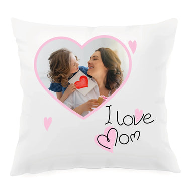 Cuscino Quadrato I Love Mom Personalizzato con Foto Cuscino personalizzato