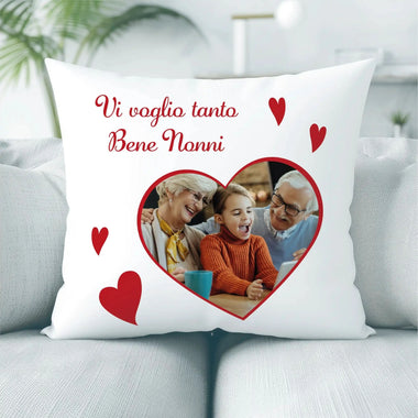 Cuscino Quadrato Personalizzato Nonni Vi voglio tanto bene Cuscino personalizzato