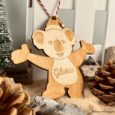 Decorazione di Natale in Legno Personalizzata Koala