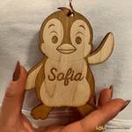 Decorazione di Natale in Legno Personalizzata Pinguino