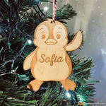 Decorazione di Natale in Legno Personalizzata Pinguino
