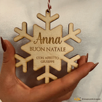 Decorazione in Legno di Natale con nome e frase personalizzabile