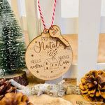 Pallina di Natale in Legno Personalizzata con Nomi e Anno Primo Natale Nella Nostra Nuova Casa Decorazioni natalizie