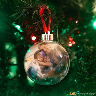 Pallina di Natale Trasparente Personalizzata con Foto Decorazioni natalizie