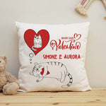 Cuscino Personalizzato Buon San Valentino con Gattini Federe per cuscino