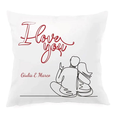 Cuscino Personalizzato con Nomi I Love You Federe per cuscino