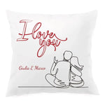 Cuscino Personalizzato con Nomi I Love You Federe per cuscino