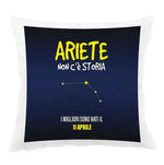 Cuscino Personalizzato Segno Zodiacale Ariete con Fondo Stellato Federe per cuscino