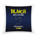 Cuscino Personalizzato Segno Zodiacale Bilancia con Fondo Stellato Federe per cuscino
