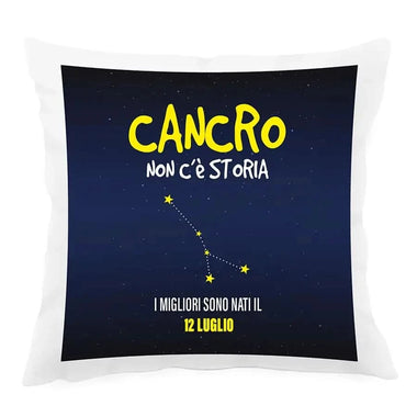 Cuscino Personalizzato Segno Zodiacale Cancro con Fondo Stellato Federe per cuscino