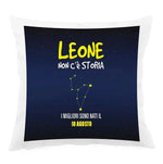 Cuscino Personalizzato Segno Zodiacale Leone con Fondo Stellato Federe per cuscino