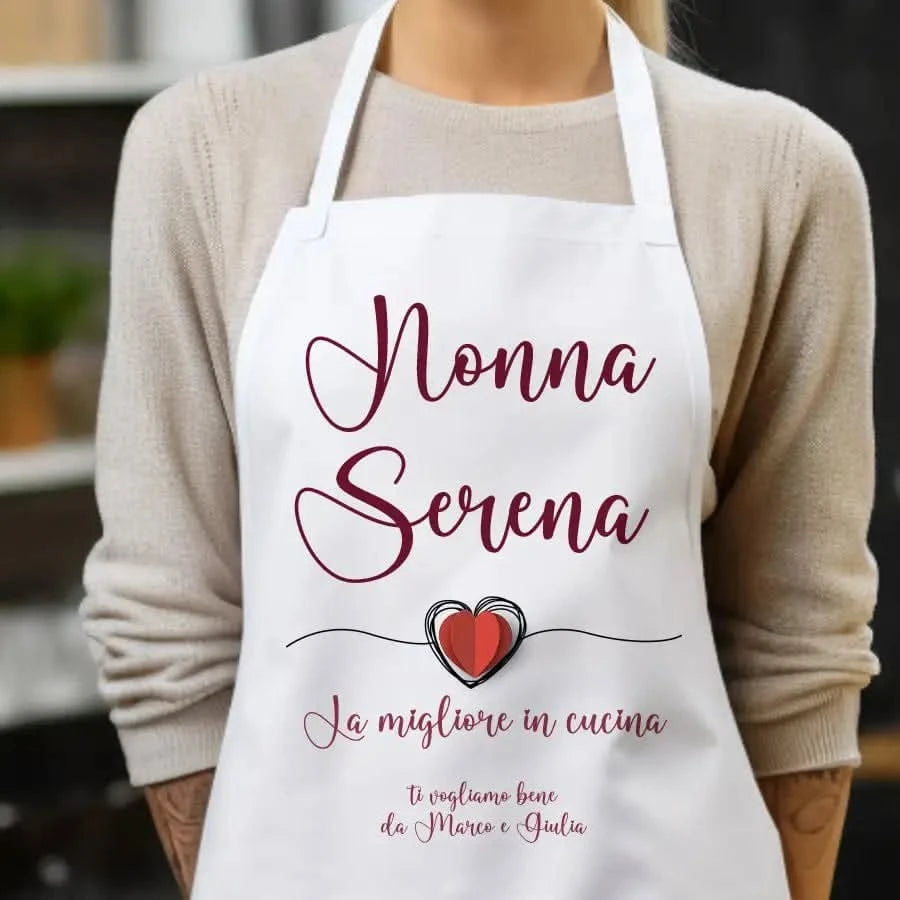 Grembiule Personalizzato con nome Nonna La migliore in Cucina Grembiule da Cucina