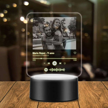 Lampada Led Personalizzata di Coppia con Foto e Canzone Spotify