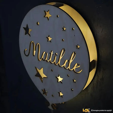 Lampada in legno a led Palloncino a Parete Personalizzabile con Nome Lampade