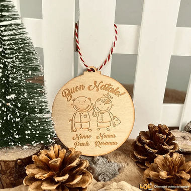 Pallina di Natale Auguri Nonni con dedica