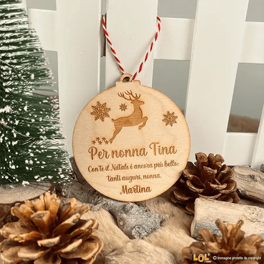 Pallina di Natale Auguri Nonni con dedica
