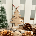 Pallina di Natale Decorazione di Legno a forma di Albero con nome