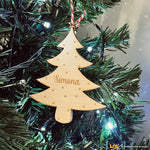 Pallina di Natale Decorazione di Legno a forma di Albero con nome