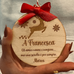 Pallina di Natale in Legno con dedica personalizzabile