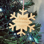 Pallina di Natale in Legno con nome e frase personalizzabile
