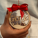 Pallina di Natale in legno con nome personalizzabile