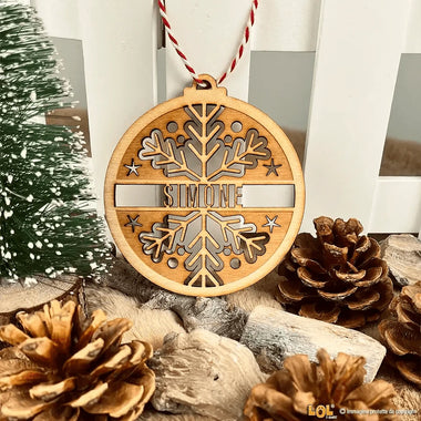 Pallina di Natale in Legno Personalizzata con nome