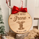 Pallina di Natale in legno Personalizzata con Nome e Renna