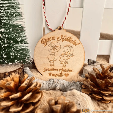 Pallina di Natale Sorellina ti sto aspettando