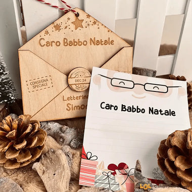 Porta letterina di Babbo Natale in legno da appendere