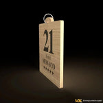 Portachiavi per Hotel o b&b in legno con numero stanza forma quadrata portachiavi hotel