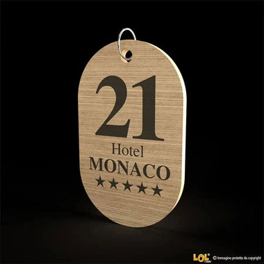 Portachiavi per Hotel o b&b in legno con numero stanza forma rettangolo ovale portachiavi hotel