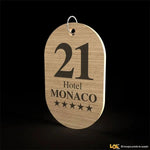 Portachiavi per Hotel o b&b in legno con numero stanza forma rettangolo ovale portachiavi hotel