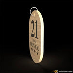 Portachiavi per Hotel o b&b in legno con numero stanza forma rettangolo ovale portachiavi hotel