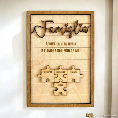 Quadro da parete in legno Famiglia Idea Regalo Quadro