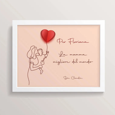 Quadro Personalizzato La mamma migliore del mondo (Cornice Bianca) Quadro