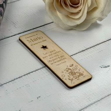 10 pz Segnalibro Bomboniera Battesimo Personalizzabile con Nome, Data e Frase - Piccolo Principe Segnalibro