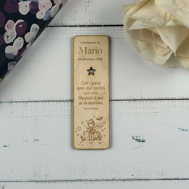 10 pz Segnalibro Bomboniera Battesimo Personalizzabile con Nome, Data e Frase - Piccolo Principe Segnalibro