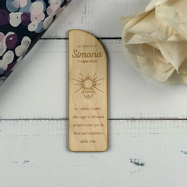 10 pz Segnalibro Bomboniera Cresima Personalizzabile con Nome, Data e Frase - Ostia Segnalibro
