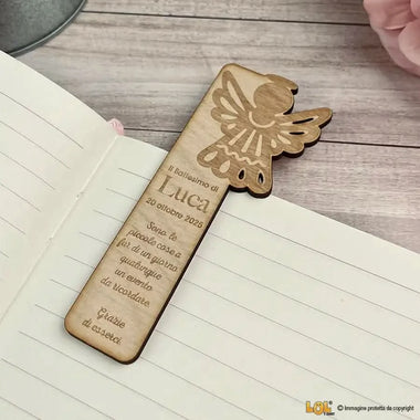 10 pz Segnalibro Bomboniera Prima Comunione Personalizzabile con Nome e Frase - Angelo Segnalibro