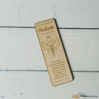 10 pz Segnalibro Bomboniera Prima Comunione Personalizzabile con Nome e Frase - Angioletto Segnalibro