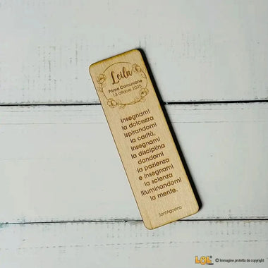 10 pz Segnalibro Bomboniera Prima Comunione Personalizzabile con Nome e Frase - Cornice Fiori Segnalibro