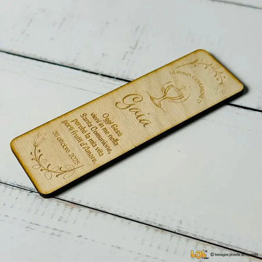 10 pz Segnalibro Bomboniera Prima Comunione Personalizzabile con Nome e Frase - Ostensorio Segnalibro
