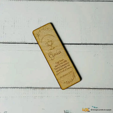 10 pz Segnalibro Bomboniera Prima Comunione Personalizzabile con Nome e Frase - Ostensorio Segnalibro