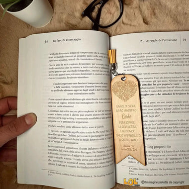 Segnalibro Regalo Maestra in legno con dedica personalizzata Segnalibro Regalo Maestra