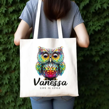 Shopper Gufo Personalizzata Nome Shopper