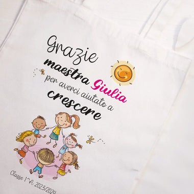 Shopper Personalizzata Grazie Maestra per Averci Aiutato a crescere Shopper