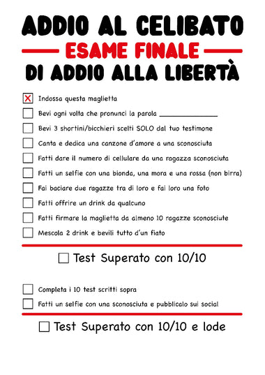Addio al Celibato Esame Finale T-shirt